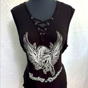 NWOT Long Length Rhinestone V-Neck